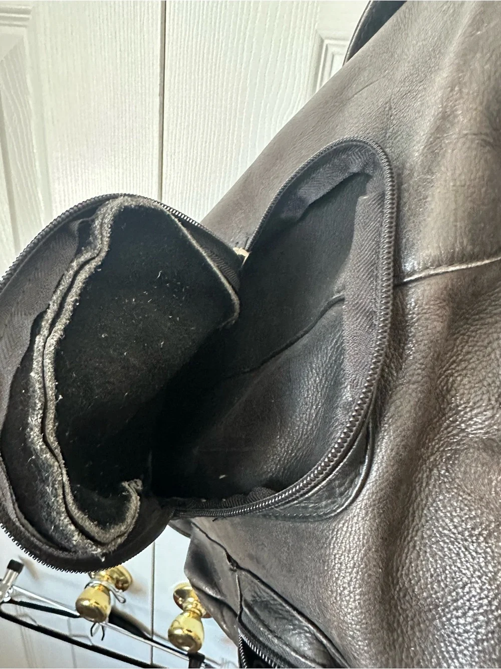 Vintage 90s Genuine Leather Distressed Black Backpack, Knapsack